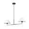 Z-Lite Leila Chandelier, 2-Light, 12 In.W x 42 In.L x 9.5 In.H, Matte Black/White Linen 744-42L-MB - alternate 5